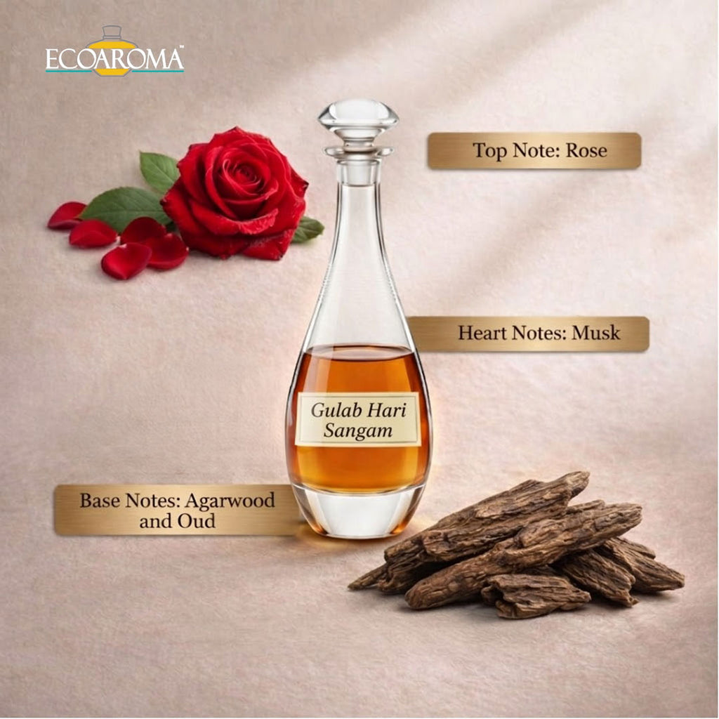 Pure natural fragrance ingredients for organic rose attar blending