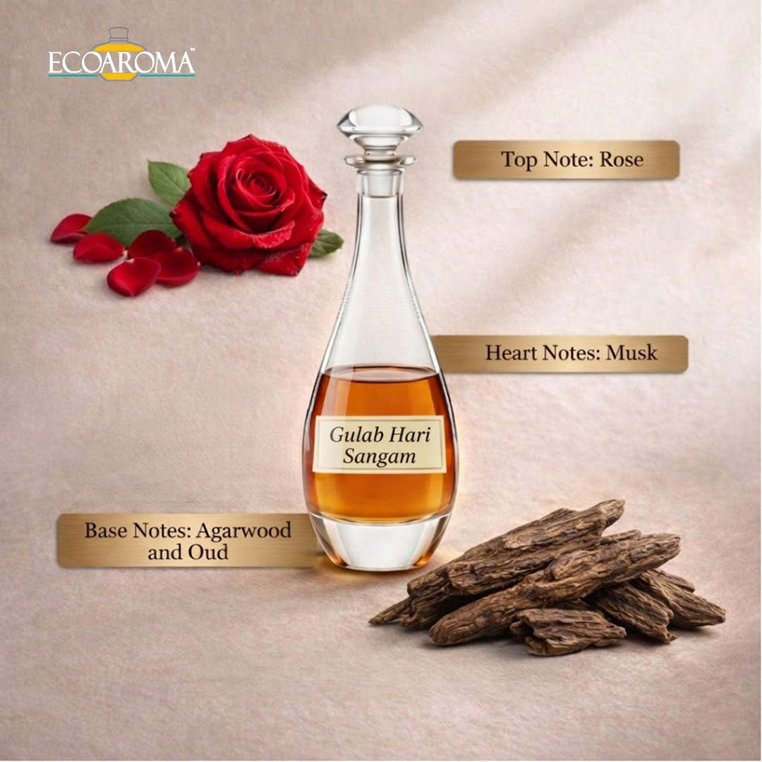 Pure natural fragrance ingredients for organic rose attar blending